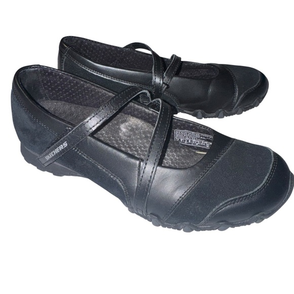 Skechers Womens 7.5 Black Mary Jane Comfort Work Casual Flats Shoes - Picture 2 of 5